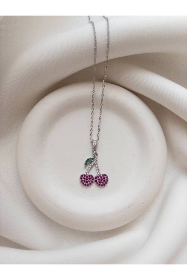 Cherry Necklace - Silver Color Cherry Necklace - Steel Cherry Necklace