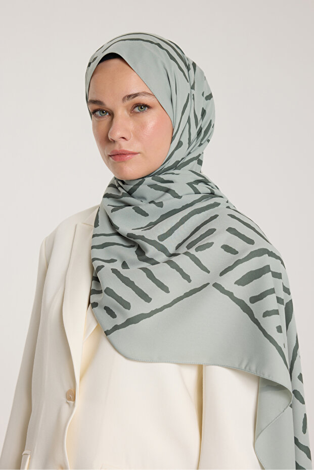 Pure Tone Shawl - V Pattern - Çağla - Dark Çağla