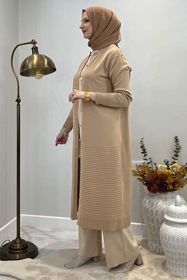 Manolya Bej Triko Hırka - 4