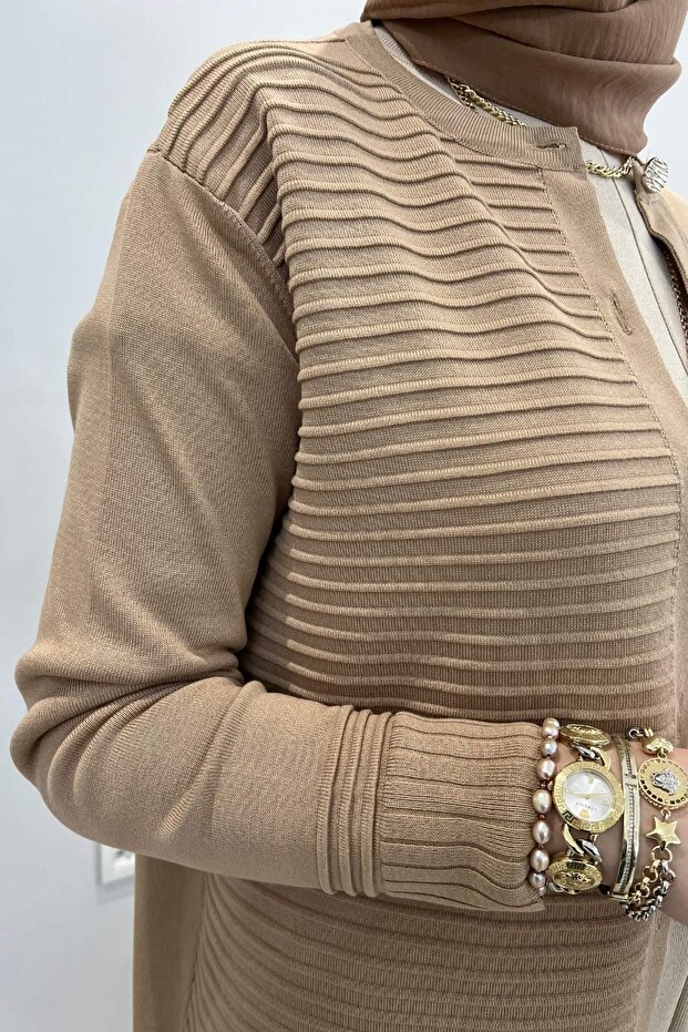 Manolya Bej Triko Hırka - 3