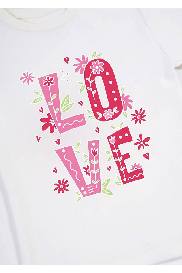 %100 Pamuk Love Baskılı Çocuk Pijama Takımı 1-5 Yaş – Rahat ve Yumuşak Çocuk Pijama Takımı - 2