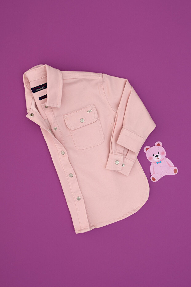 Girl's Light Pink Jean Shirt 50304274 -Vr078
