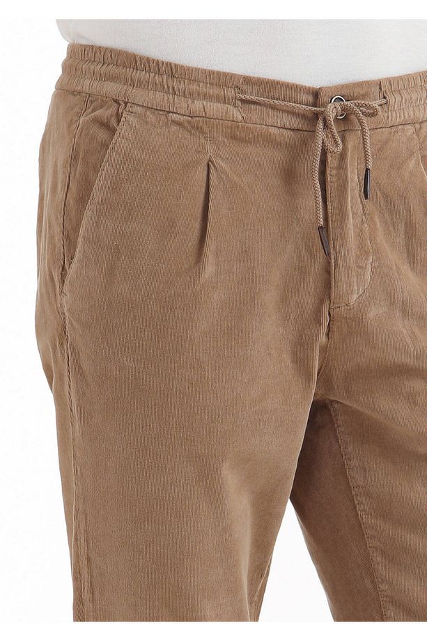 Deve Tüyü Fitilli Dokuma Jogging Fit Kadife Casual Pamuk Karışımlı Pantolon - 3