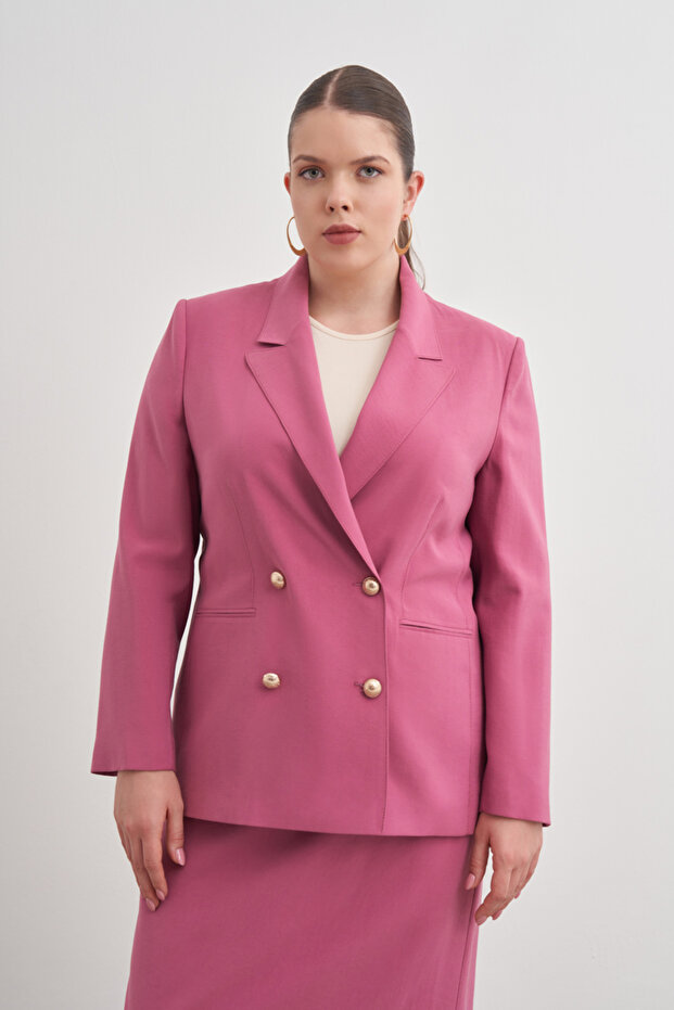 Kruvaze Dokuma Ceket - 4