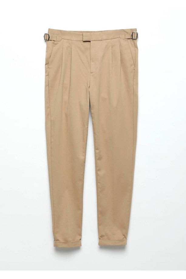 Deve Tüyü Düz Dokuma Carrot Fit Casual Pamuk Karışımlı Pantolon - 5