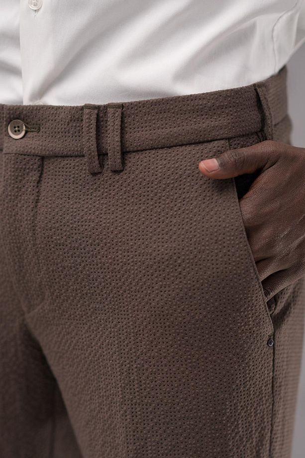 Regular Fit Yan Cepli Kışlık Gofre Kumaş Pantolon - 6