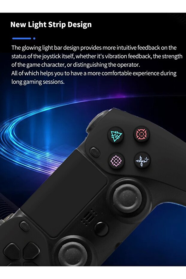 Universal Bluetooth Wireless Game Controller for PS4/PC/Steam with Gyroscope and Dual Vibration - 2
