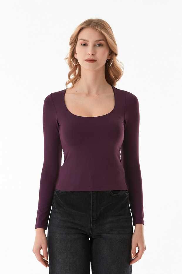 Basic Kare Yaka Bluz - 8