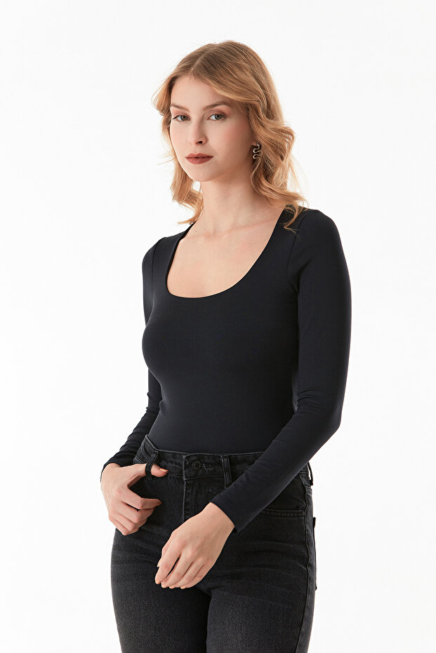 Basic Kare Yaka Bluz - 3