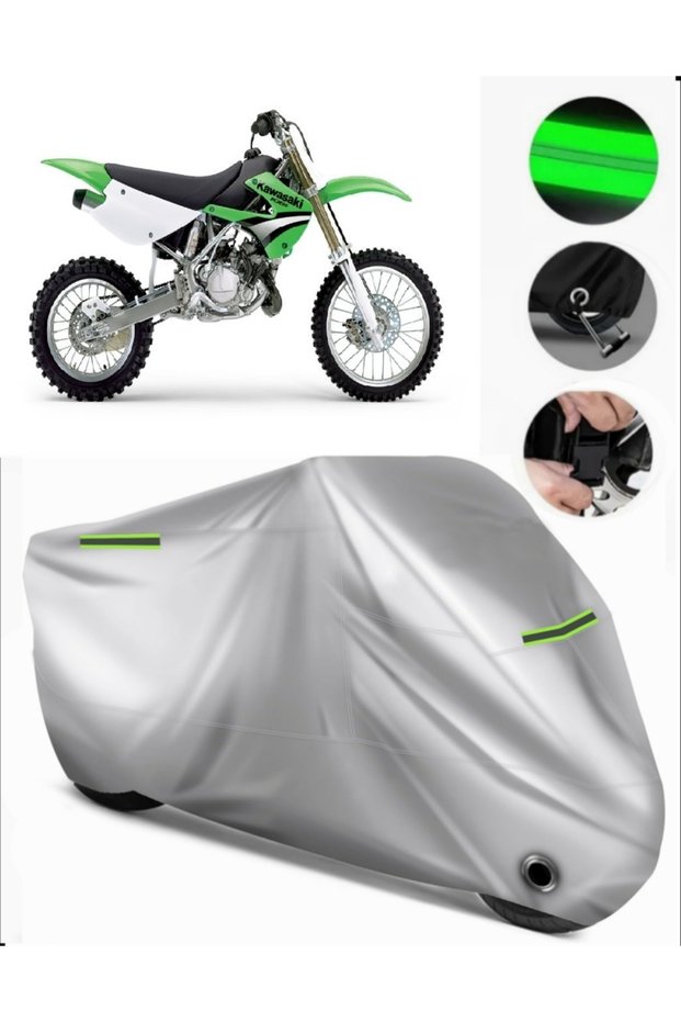 Kawasaki Kx 85 Compatible Motorcycle Tarpaulin Premium (Lock Compatible)-Gray