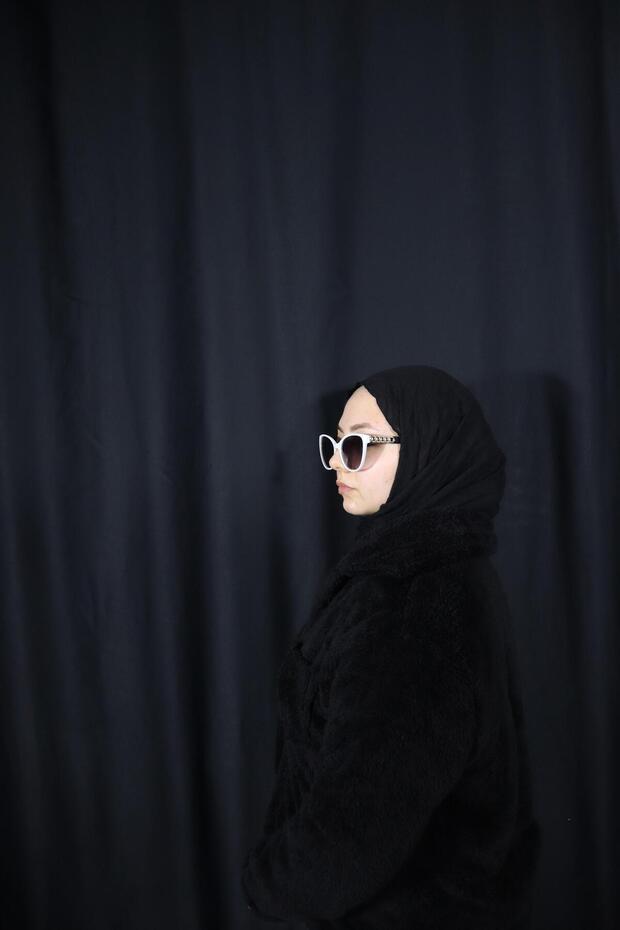 Siyah Oversize Peluş Ceket - 3