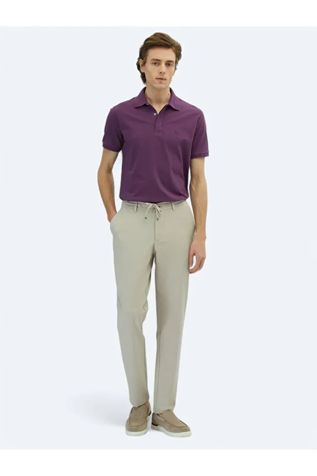 Bej Örme Jogging Fit Casual Pantolon - 1