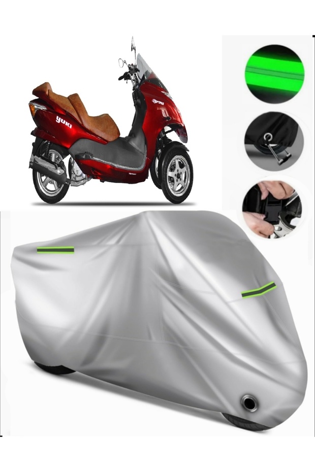 Yuki Yb250Zkt Optimus Compatible Motorcycle Tarpaulin Premium (Lock Compatible)-Gray