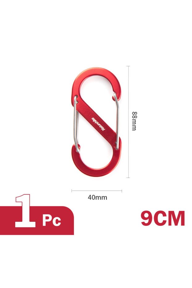 Blue S Type Aluminum Alloy Buckle Outdoor Multi-functional 8 Figure Mountaineering Buckle