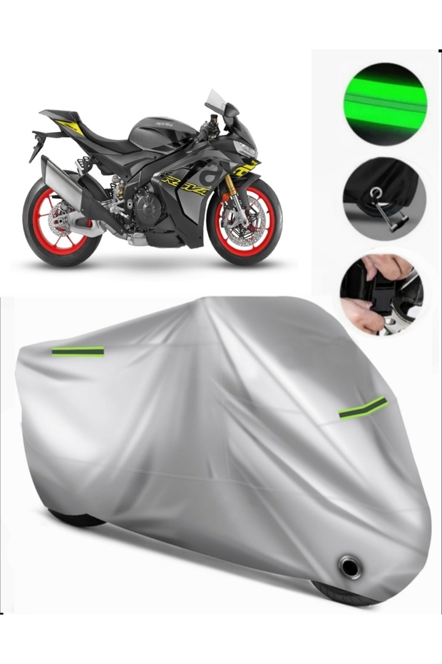 Aprilia Rsv4 Factory Compatible Motorcycle Tarpaulin Premium (Lock Compatible)-Gray