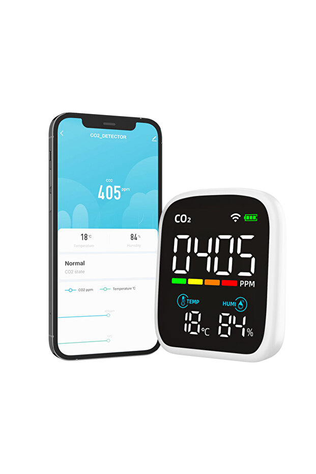 CO2 with WIFI WIFI Air Quality Tester Portable PM2.5 CO2 Air Pollution Analyzer Temperature Humidity - 1