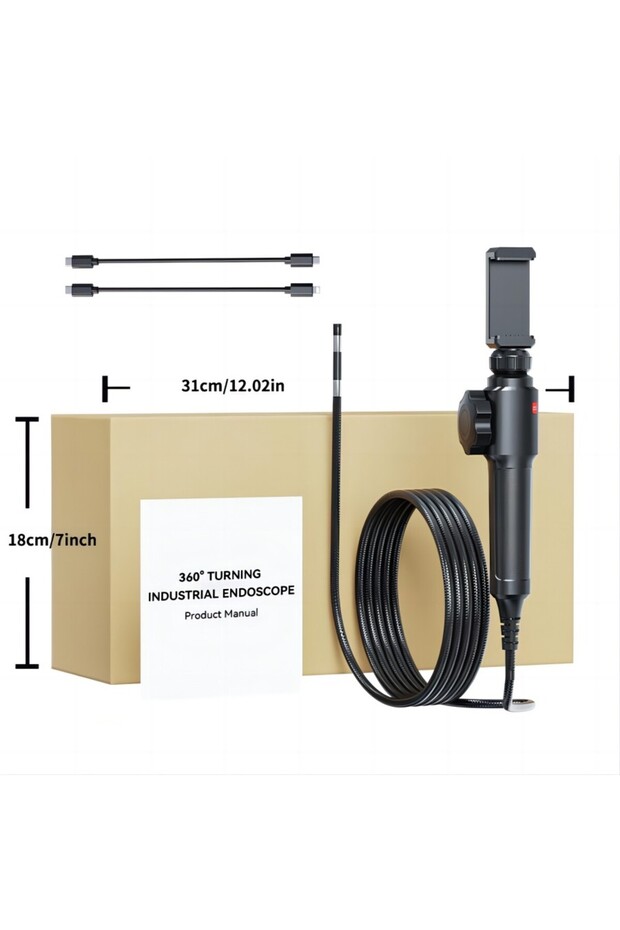 8mm 1M S20-OTG 4.3-inch Bi-Directional Borescope, 8.0mm Camera, HD 1080P with LED Illumination for A