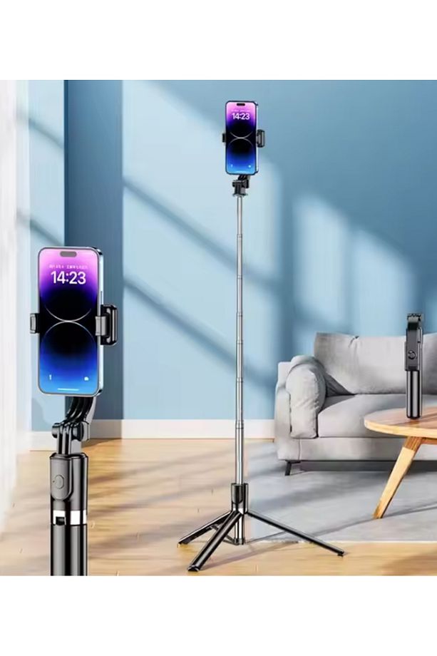 Çok Amaçlı Bluetooth Kumandalı 170cm Tripod + Selfie Çubuğu R1S+R1S-L - 1