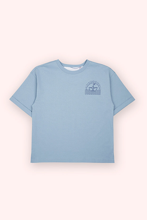Boy's Short Sleeve Blue T-Shirt