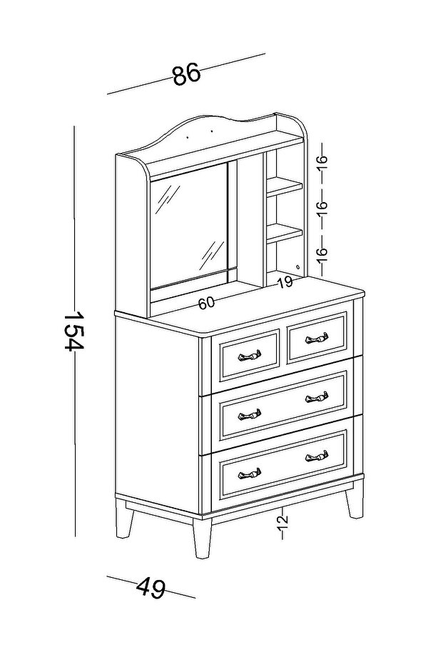 Marje Aynalı Şifonyer - 8