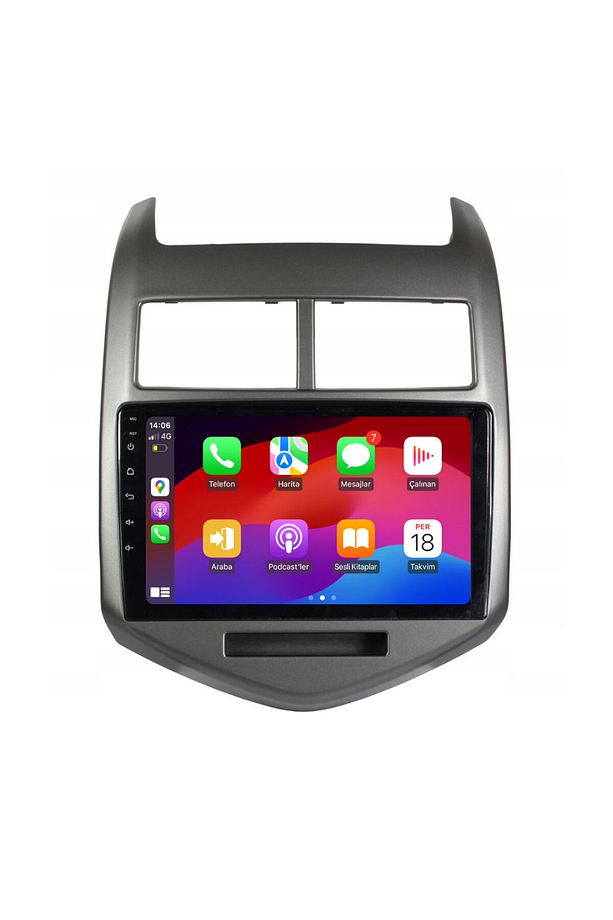 Chevrolet Aveo Araç Multimedya Android Ekran Carplay Navigasyon Double Teyp 2+32 9" 12-14 Gri BLUEWA - 2
