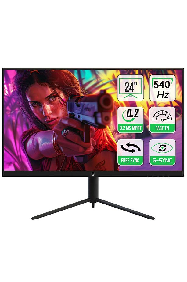 24″ Lucid S20 540Hz 0.2MS Flat Fast TN Pivot Rgb Gaming Monitör - 1