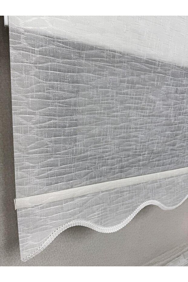 Keten Kumaşlı Çift Mekanizmalı Tül Stor Perde TSK1004 - 1
