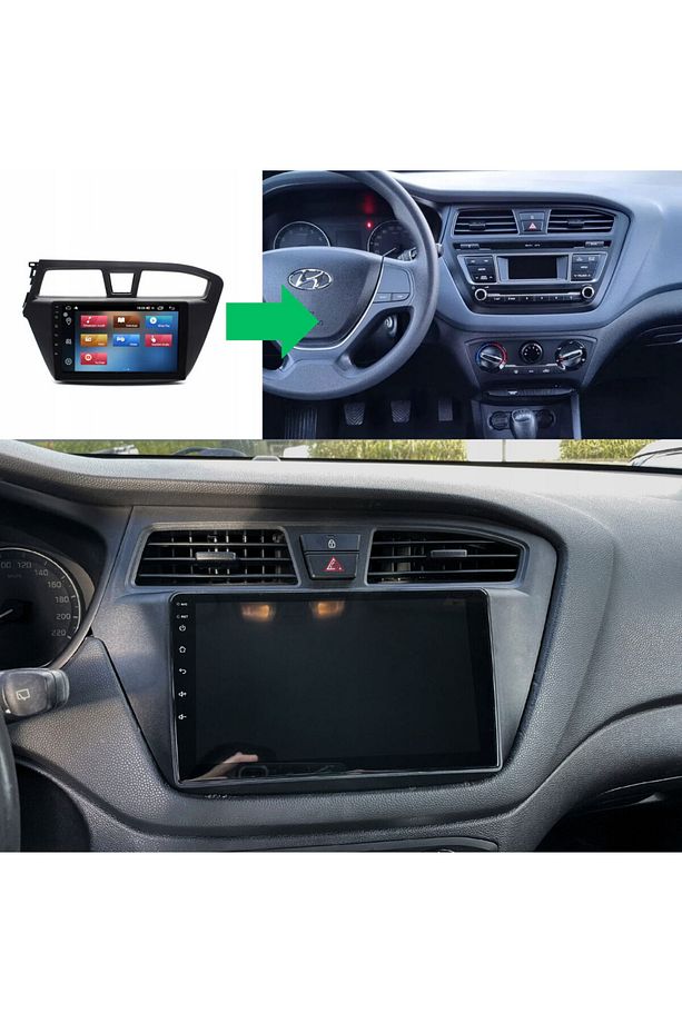 Hyundai i20 Araç Multimedya Android Ekran Carplay Navigasyon Double Teyp 2+32 9" 14-18 Black BLUEWAY - 5
