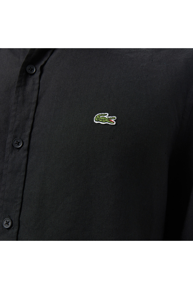 Erkek Regular Fit Uzun Kollu Siyah Gömlek - 5