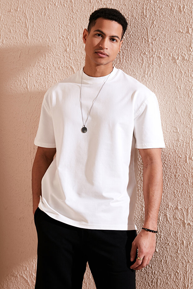 Cotton Crew Neck Relaxed Fit Basic T Shirt Men's T SHIRT5902610
