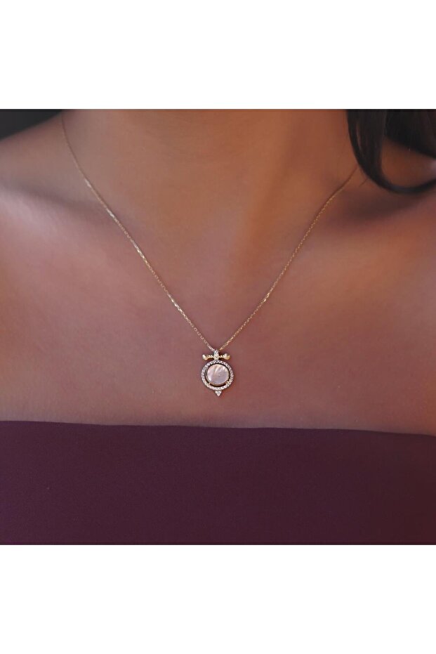 Sedefli Circle Kolye - 2