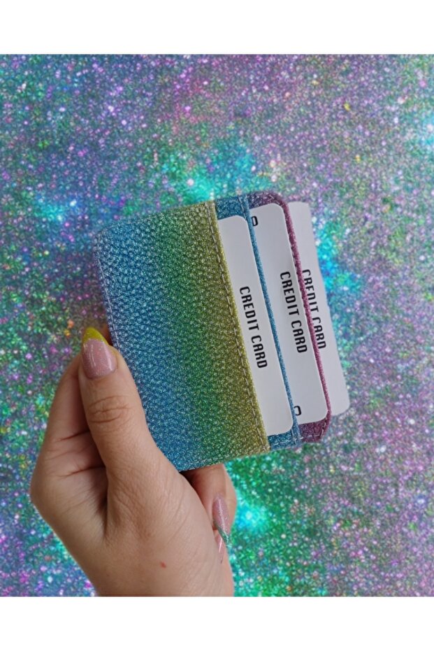 Women's Silvery Shiny Colorful Card Holder 016