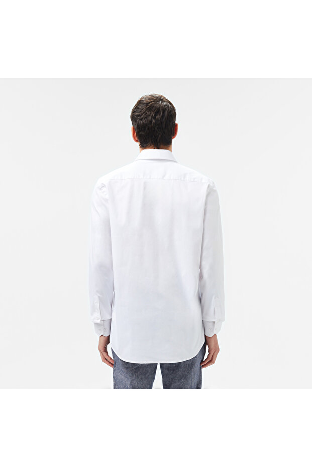 Erkek Slim Fit Beyaz Gömlek - 2