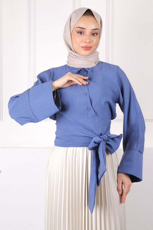 Indigo Waist Tie Shirt