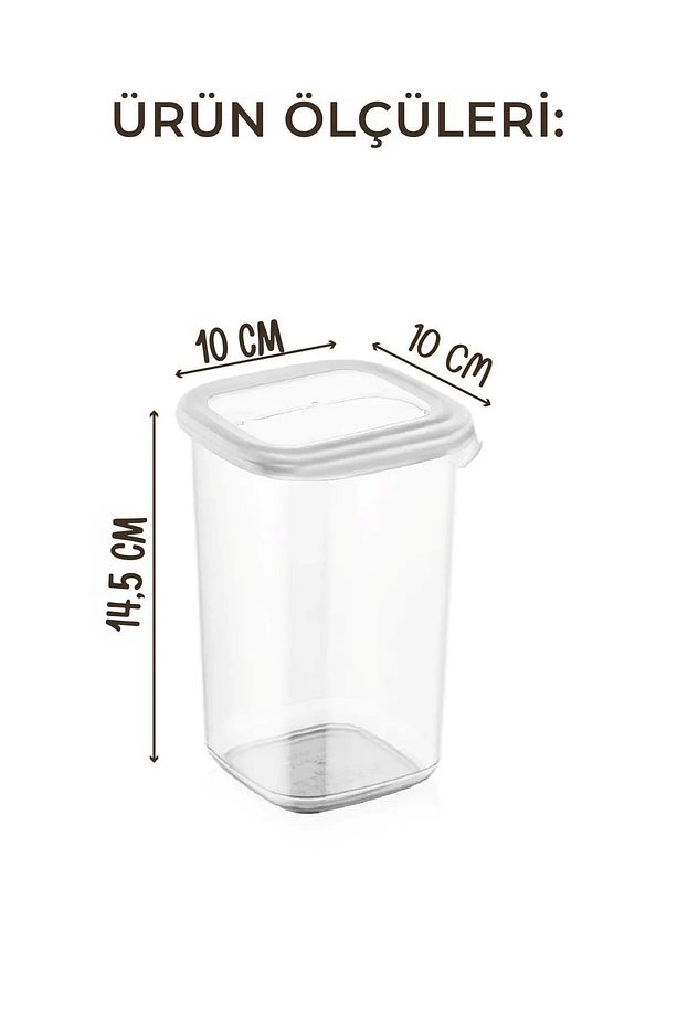 6'lı Kendinden Kapaklı Erzak Dondurucu Saklama Kabı Baharat Saklama Kabı Seti 1,15 Litre - 3