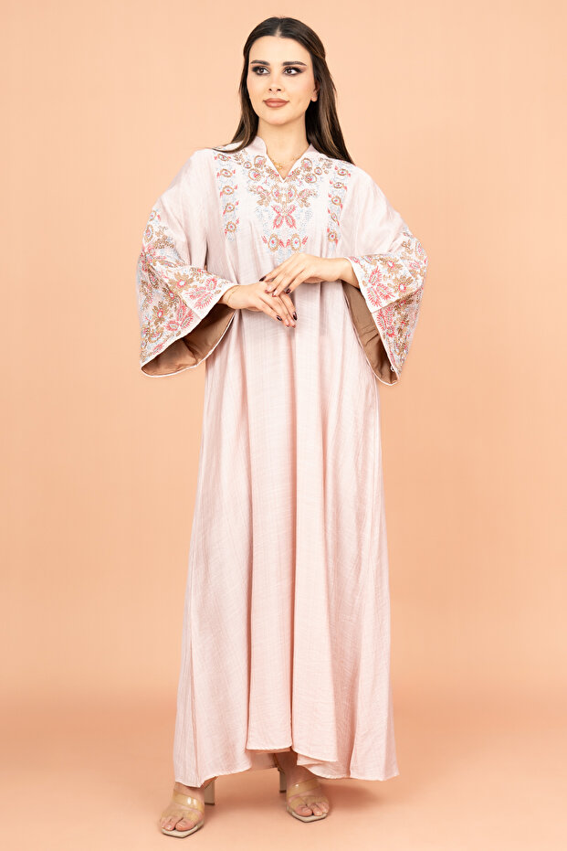 Crystal-Embellished Embroidered Jalabiya