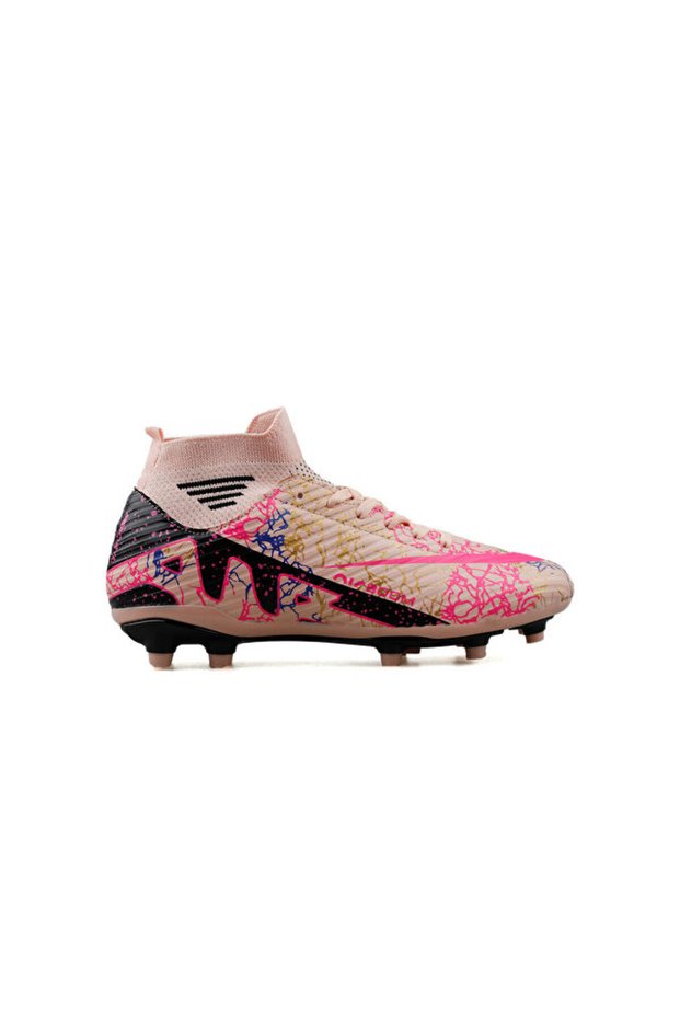 Laliga Fkrp Somon Black Patterned Kids' Turf Ground Football Boots Fkrp-Somon-Black-Patterned Pink