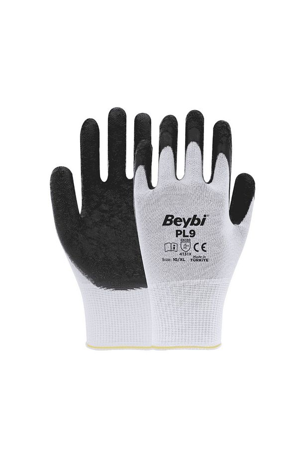 PL9 Polyester Örme Lateks Eldiven Beyaz - 1