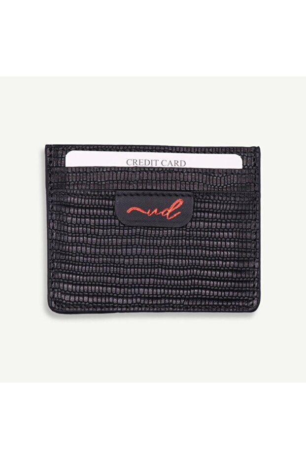 Uderra Black Lima Printed Genuine Leather Card Holder-Sk022