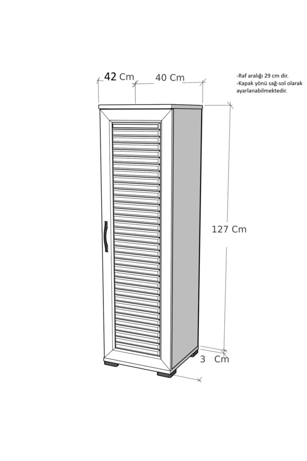 Çok Amaçlı Kapaklı Dolap Mutfak Dolabı Kiler Dolabı Tek Kapaklı Çok Amaçlı Banyo Dolabı Tek - 6