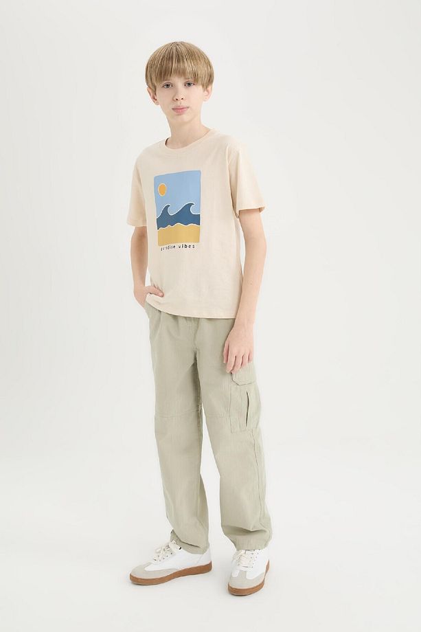 Erkek Çocuk Loose Fit Standart Paça Gofre Dokulu Pantolon D7794A825SP - 4