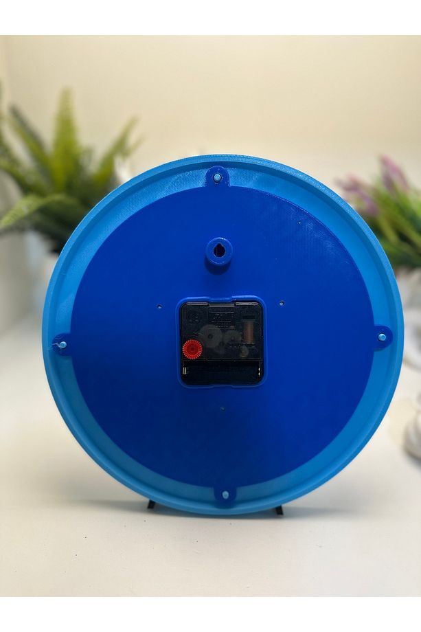 Kol Saati Tasarımlı Dekoratif Duvar Saati 3d Baskı Mavi - 5