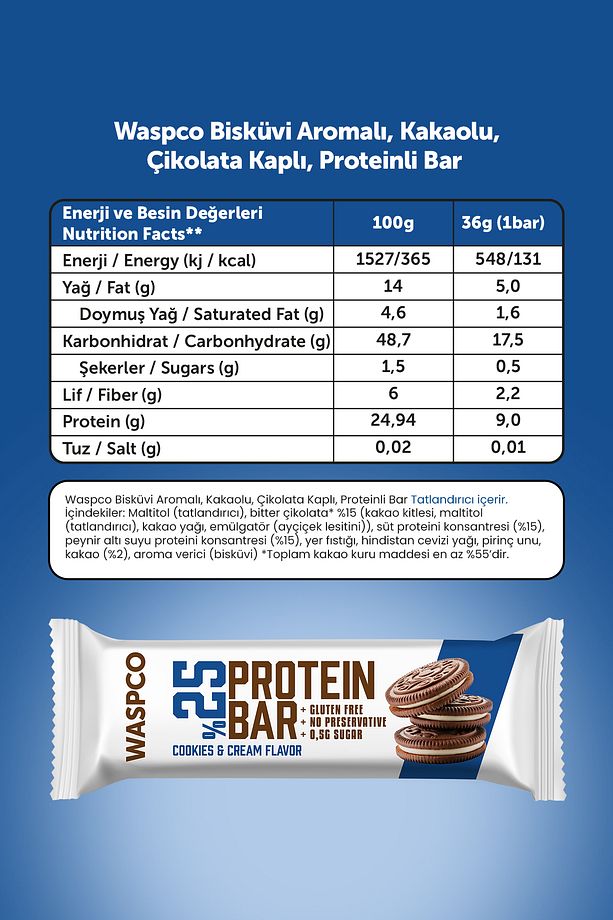 Bitter Çikolata Kaplı Protein Bar Karma Kutu 36g x 12 Adet (3 Çeşit) - 4