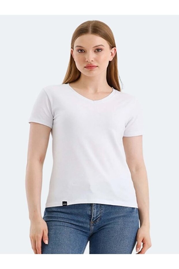 Vivek Women's Basic Short Sleeve T-Shirt - Slazenger - White - St01393-White-M