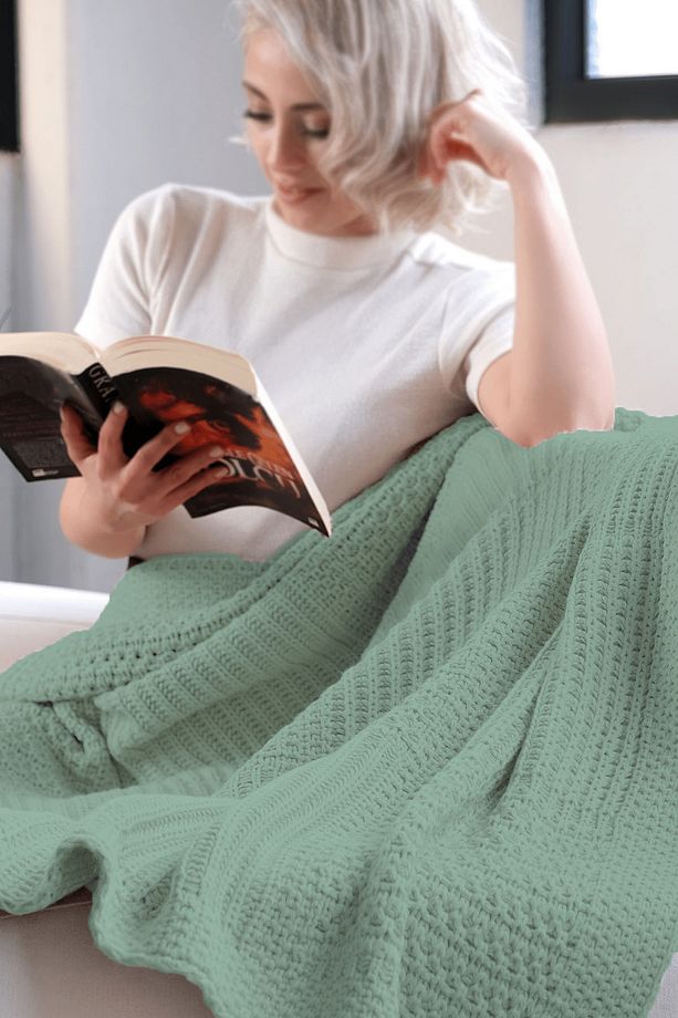 Rebecca Triko Örgü Yumuşak Yatak Örtüsü, Koltuk Örtüsü - 3