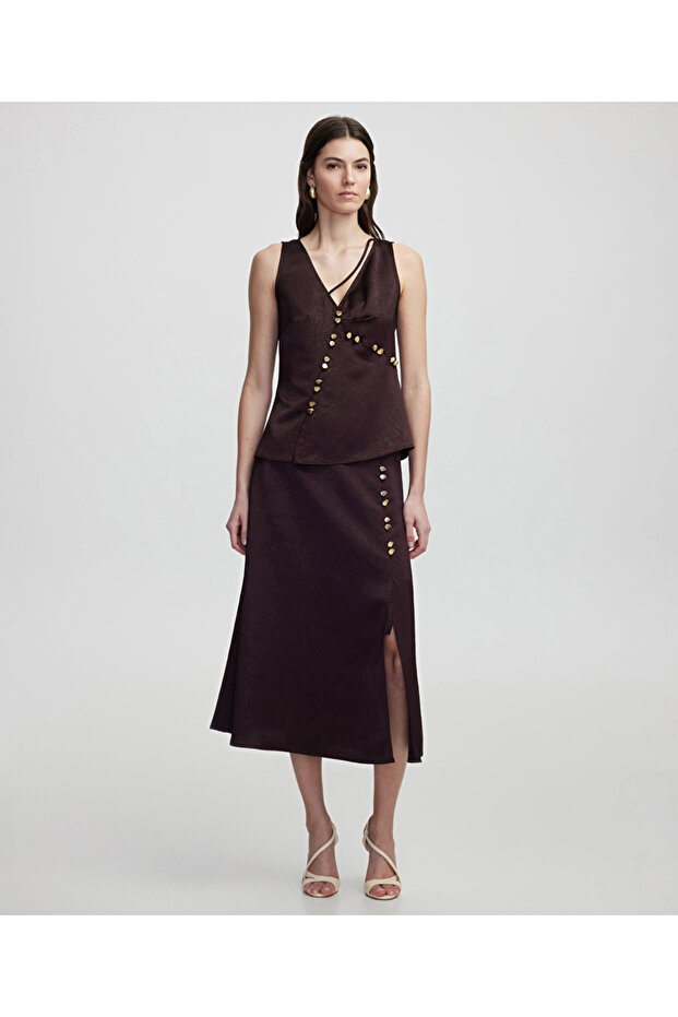 Metal düğmeli bluz - 2