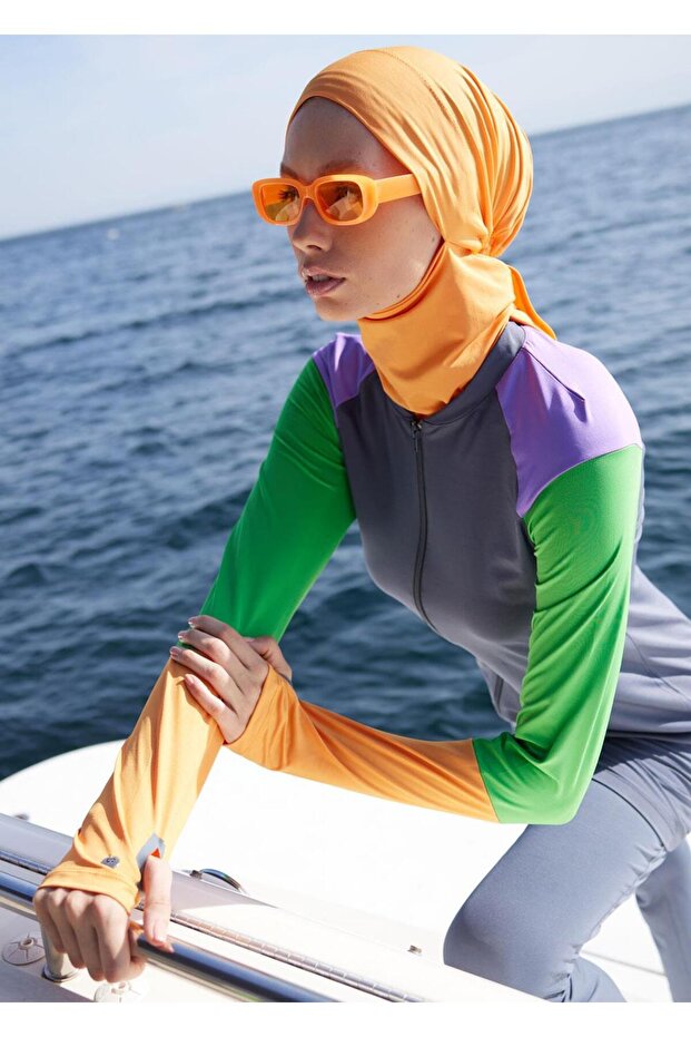 Tesettür Mayo- Tek Üst- Bomber Antrasit - 4