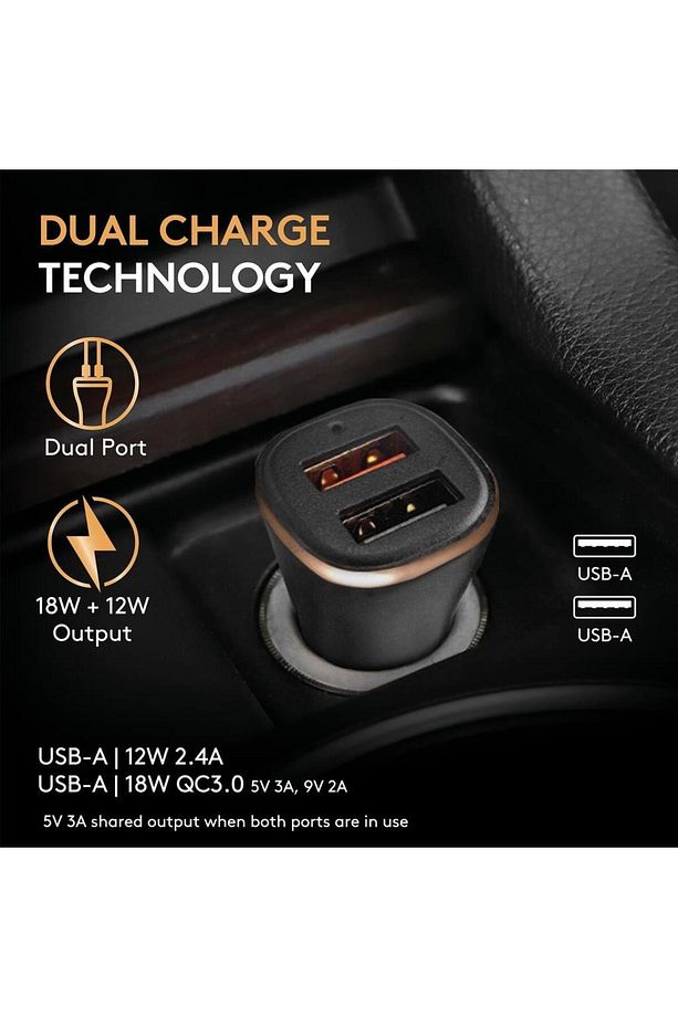 30w Araç Şarj Başlığı ( Dual Usb-a Port ) - Siyah - 4