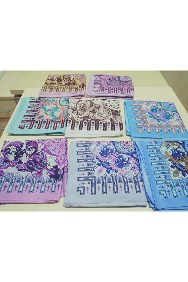 Elegant Vivid Patterned Cotton, Sal, Scarf, Prayer Cloth 90X90 cm
