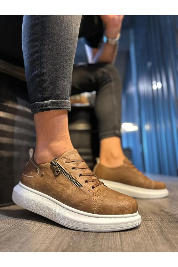 Yüksek Taban Günlük Ayakkabı 555 Mat Taba - 2